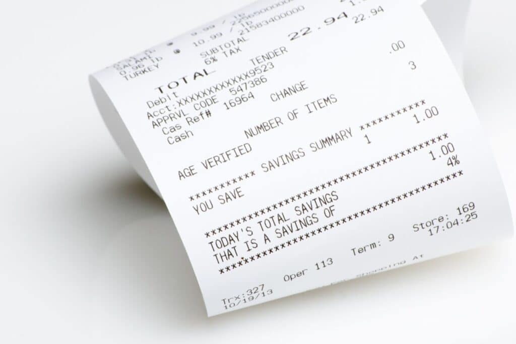 ticket de caisse restaurant 1